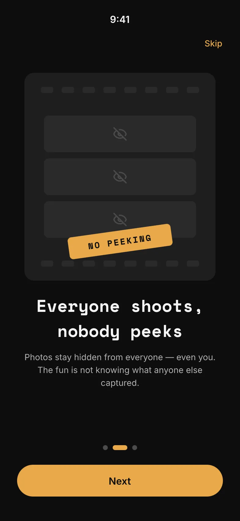 Frames app: Shoot blind